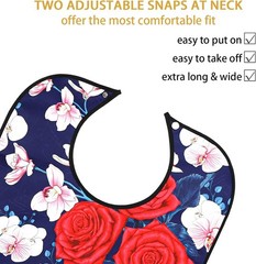 Waterproof Adult Bib for Elderly – Reusable & Adjustable with Crumb Catcher