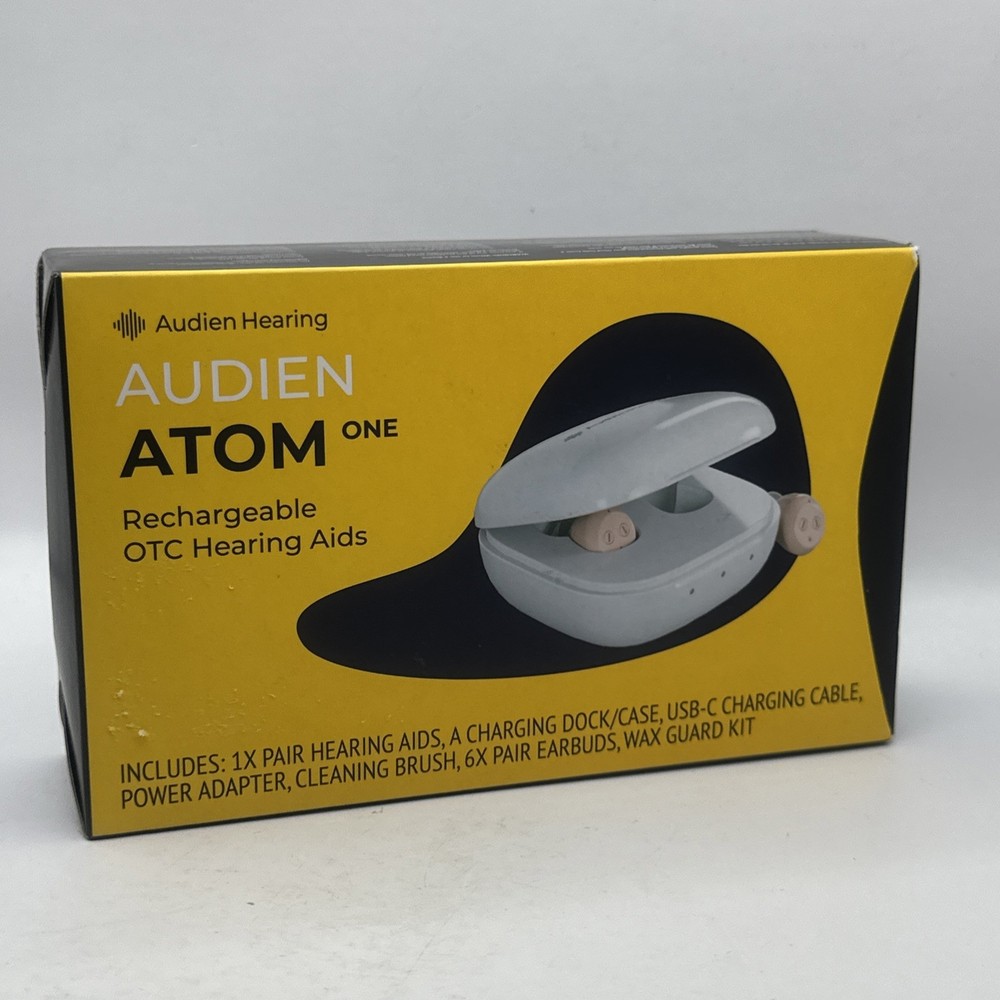 Audien Atom One Rechargeable OTC Hearing Aids Rechargeable With Case