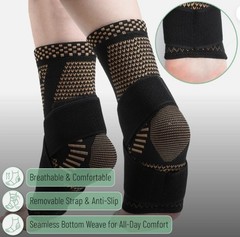 Copper Fit Dr JK Ankle Brace for Women/ Men, Large 1 Pair Adjustable #182