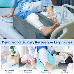 4-Height Adjustable Leg Elevation Pillows for after Surgery with Ergonomic Curve