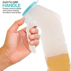 Male Urinal with Glow in The Dark Lid (2 Bottles) 32 Oz Urine Bottles for Men –
