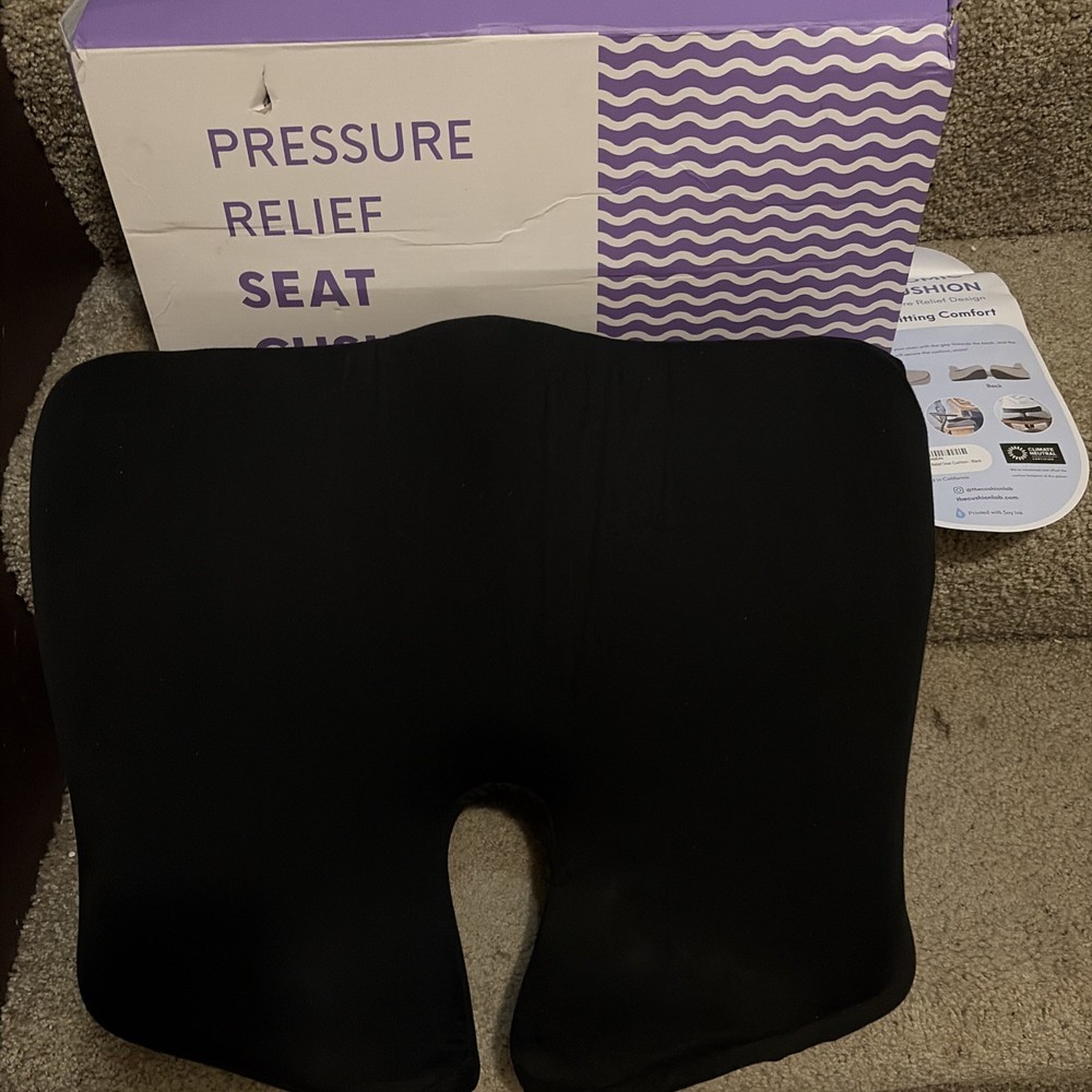 Cushion Lab Pressure Relief Seat Cushion Ergonomic For Long Sitting Hours, Black