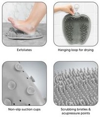 ZENVY Foot Bath Tub and Silicone Foot Scrubber Massage Mat Set for Soothing A…
