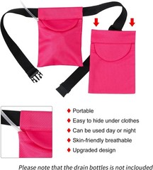 Post-Surgery Mastectomy Drain Holder with Comfortable Shower Bag Kit in Rose Red
