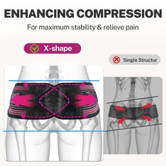 Fitomo SI Joint Hip Brace with X-Shape for Pelvic Stability, XXL XXL, Rose