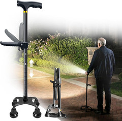 Walking Cane with LED Light for Women Men,Adjustable Folding Walking Canes for S