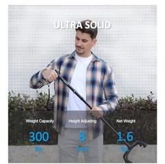 Rehand Quad Cane, Walking Cane with Ergonomic Handle, Adjustable, 4-Pronged Foot