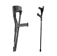 PEPE Mobility Folding Crutch for Adults (x1 Unit), Open Cuff, Adjustable Height,