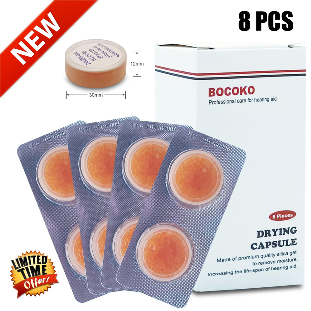 8 Pieces Hearing Aid Drying Capsules C&C Dry-Cap for Phonak, Starkey and Unitron