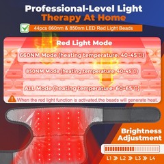660&850nm Red Light Knee Massager 3in1 Shoulder Knee Elbow Heating Massage Brace
