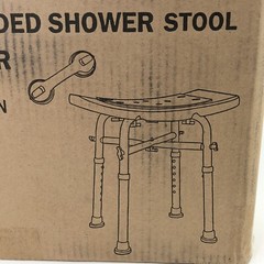 Heavy Duty Padded Shower Stool w/Suction Grab Bar White/Blue by Health Line New