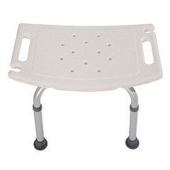 Adjustable Height Non-Slip Shower/Bath Stool, Plastic/Aluminum, 51x31cm