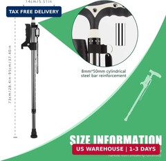 Hold 440 Lbs Walking Cane for Men & Women Aluminum Alloy Lightweight Height Adju