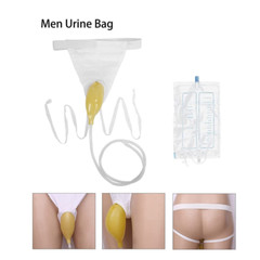 Portable Urine Leg Bag Collector Catheter Male Wearable Mens Urinal KIT 1000ml.