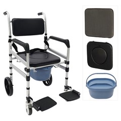 Adjustable Shower Chair Foldable Shower Chair w/Wheels Aluminum Alloy Height US