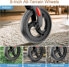 Rollator Walkers with Seat for Seniors, Foldable 8″ Big Wheels All Terrain Rolli