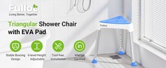 Space-Saving Triangular Shower Chair for Inside Shower with EVA Pad, 400 lbs