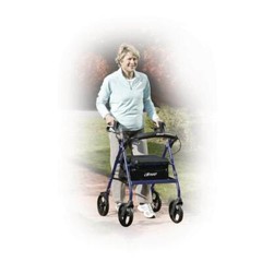 Rollator Rolling Walker 6 in. Wheels Fold Up Removable Back Support Padded Seat