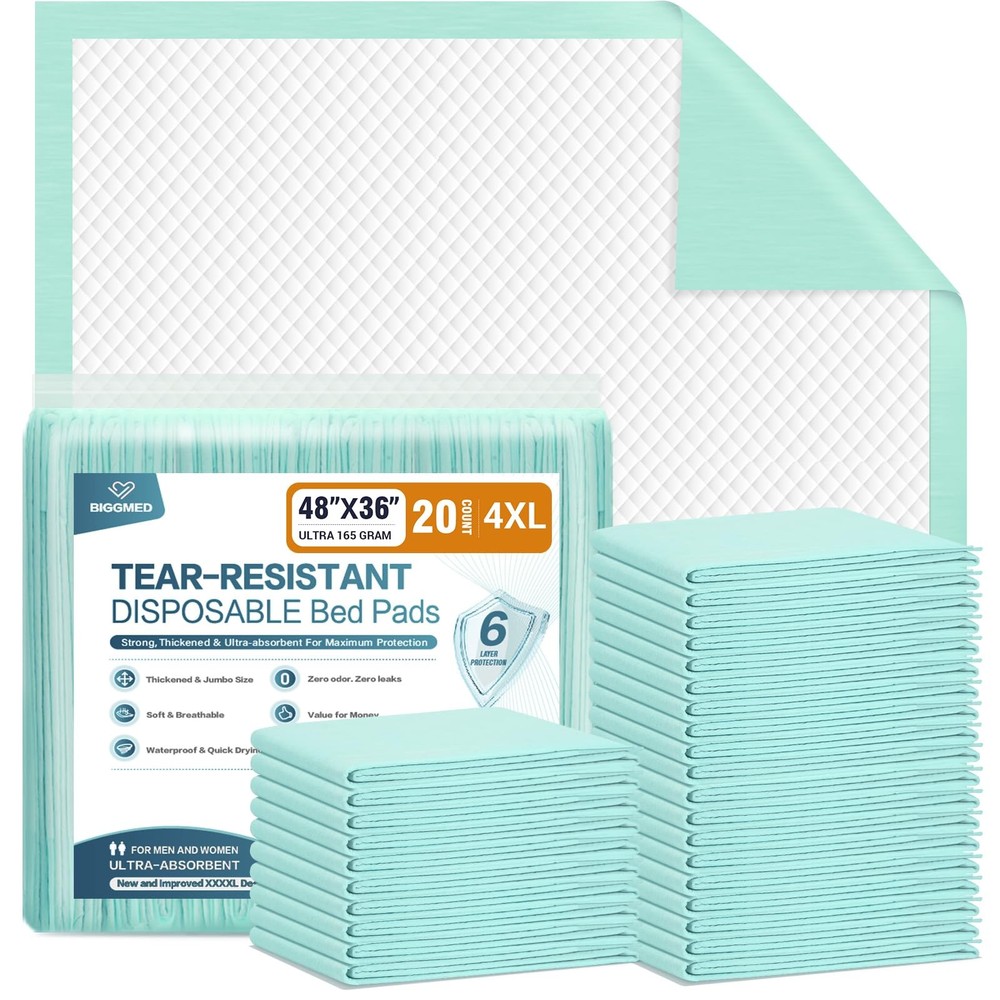 Tear-Resistant Chucks Pads Disposable 48″ x 36″ 20 Count Underpads Ex