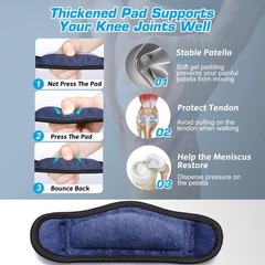 2 PACK Embroidery Patellar Tendon Support Strap with Thickened Pad, Knee Pain…
