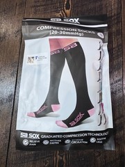 SB SOX Compression Socks (20-30mmHg) black & pink unisex men women