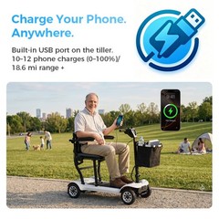 39.7Lb Ultra-Lightweight 4-Wheel Mobility Scooter – Portable & Foldable Scooter