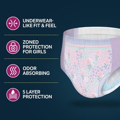 Goodnites Girls Nighttime Bedwetting Underwear, L (68-95 lbs), 34 Count