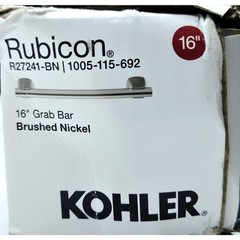 Kohler R27241-BN Rubicon 16 in. Grab Bar – Vibrant Brushed Nickel
