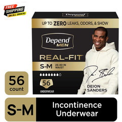 Real Fit Incontinence Underwear for Men, Adult Diapers, S/M, Grey, 56 Count👌 ✅