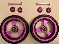 Pair (2) of 5″ Wheelchair Caster Wheels, (2) 5/16″ Axles, and (4) Cone Spacers