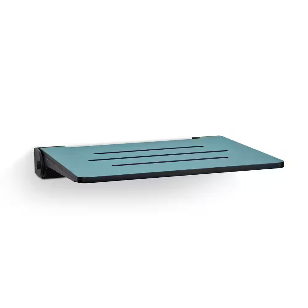 Seachrome 18 In. Silhouette Slimline Folding Wall Mount Shower Bench Seat, Sea C