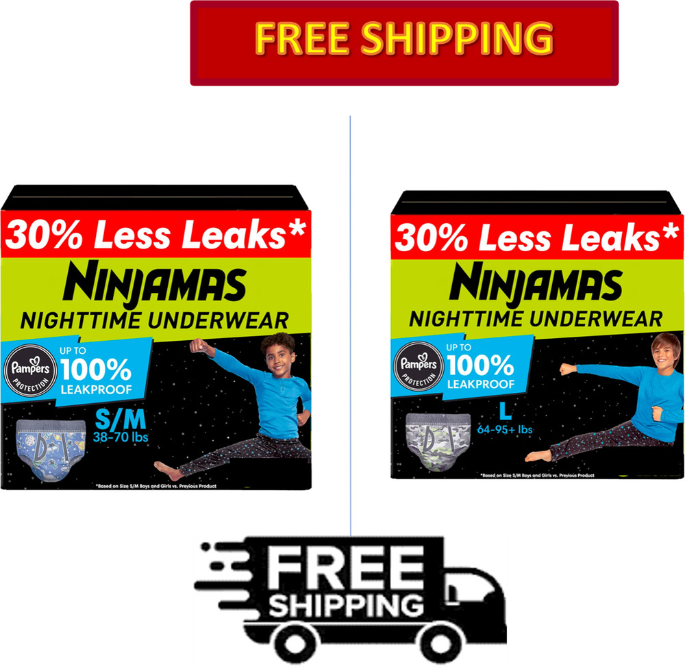 Ninjamas Boys Bedwetting Nighttime Underwear Boys Ultra Absorbent Hypoallergenic