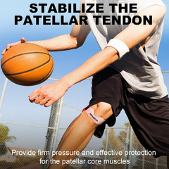 Silicone Patellar Tendon Support Strap, Adjustable Non-Slip Patella Band Stab…