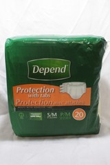 Depend Small/Medium Incontinence Pants, 20 Count unisex adhesive tabs