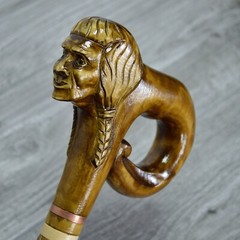 Cane Walking Stick Wooden carved Handmade – Native American