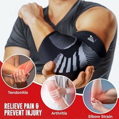 Elbow Compression Sleeves Pair for Tendonitis Tennis Golfers Elbow Support