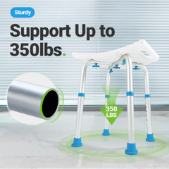 FSA/HSA Eligible Shower Stool 350Lbs Bath Seat Chair, Tool-Free Assembly Height