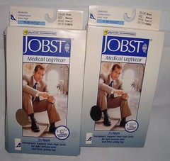Jobst Mens Medium Moderate Compression Therapeutic Socks Black Khaki Closed Knee