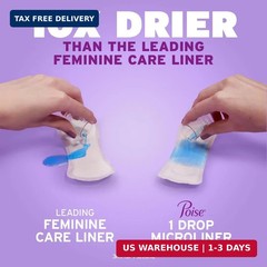 Poise Daily Microliners, Incontinence Panty Liners for Bladder Leaks, 1 Drop Lig