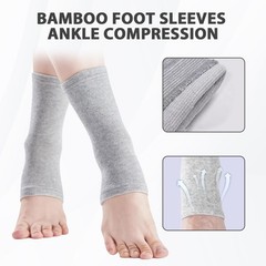 2 Pairs Bamboo Compression Socks, Soft Bamboo Foot Ankle Sleeves, Suitable fo…