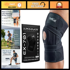 Adjustable Knee Brace for Men & Women – 4-Way Support, Patella Stabilizer, Dual