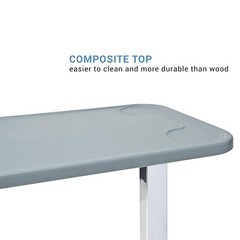 Lumex Modern Overbed Table with Wheels,28-41″ Adjustable Height for Hospital Bed