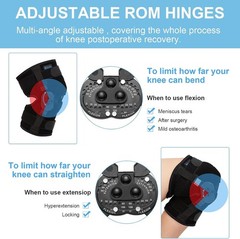 New Nvorliy ROM Metal Hinged Knee Brace Size L Unisex, Adjustable Open Patella P