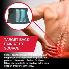 Adjustable Back Brace with Lumbar Support for Men Women Upper Lower Back Black