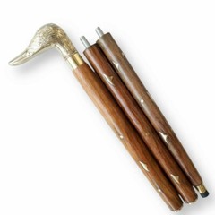 Brass Polished Hand Crafted Brass Duck Hardwood Walking Stick Cane Men’s Gift