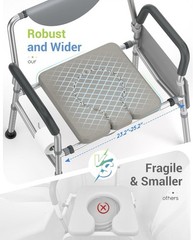 Heavy Duty Bariatric Bedside Commode 4-in-1 Toilet 350lb HYBODIES •NEW• w/extras
