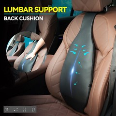 Lumbar Support Pillow Back Car Seat Cushion PU Leather Orthopedic Backrest