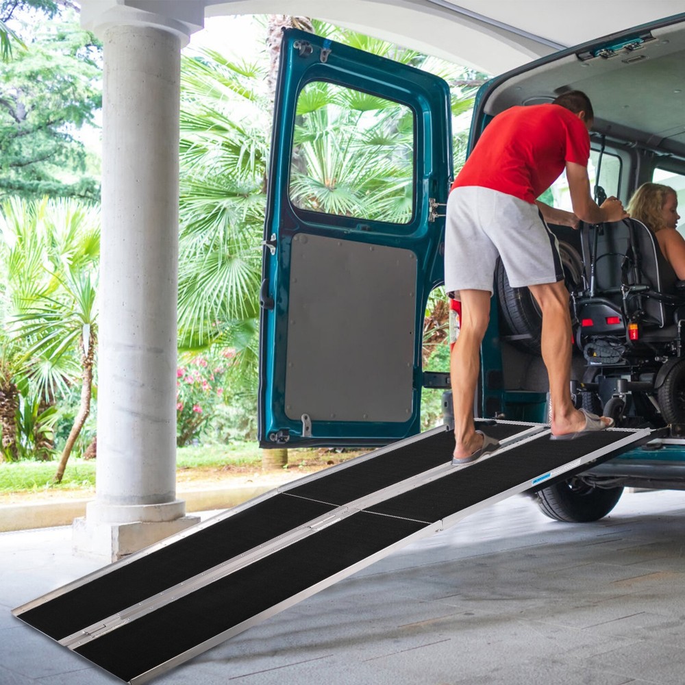 VILOBOS 10ft Aluminum Wheelchair Access Ramp Non-Skid Portable Threshold Scooter