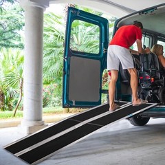 VILOBOS 10ft Aluminum Wheelchair Access Ramp Non-Skid Portable Threshold Scooter