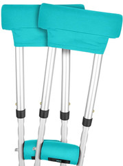 Vive Crutch Pad Covers & Hand Grip Covers Set Teal Washable Comfort Pads